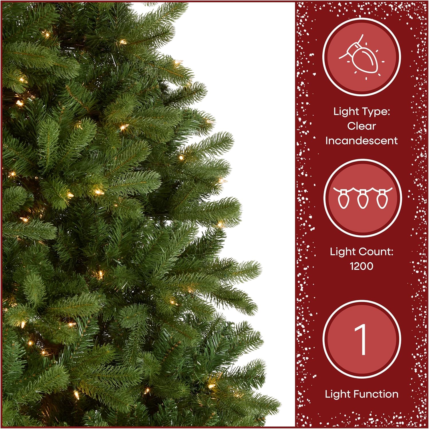 National Tree Company Pre-Lit 'Feel Real' Artificial Giant Full Downswept Christmas Tree, Green, Douglas Fir, White Lights, Includes Stand, 12 feet