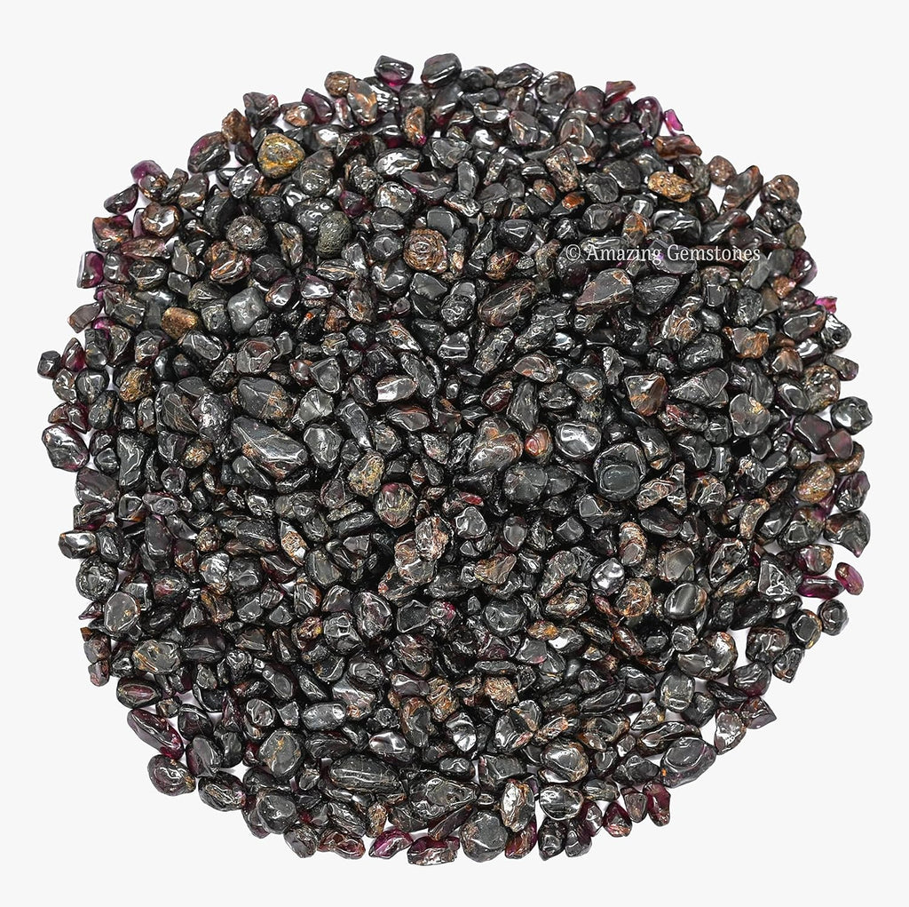 Amazing Gemstone Garnet Crystal Chips Aquarium Gravel Rocks - Natural AAA Grade Gemstones, Small Tumbled Stones and Tiny Crystals for Decoration (Bulk Fish Tank Gravel)