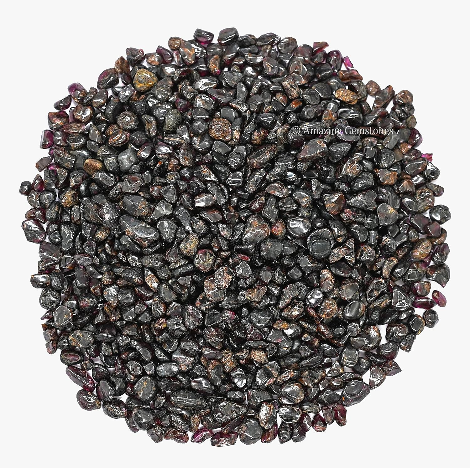 Amazing Gemstone Garnet Crystal Chips Aquarium Gravel Rocks - Natural AAA Grade Gemstones, Small Tumbled Stones and Tiny Crystals for Decoration (Bulk Fish Tank Gravel)