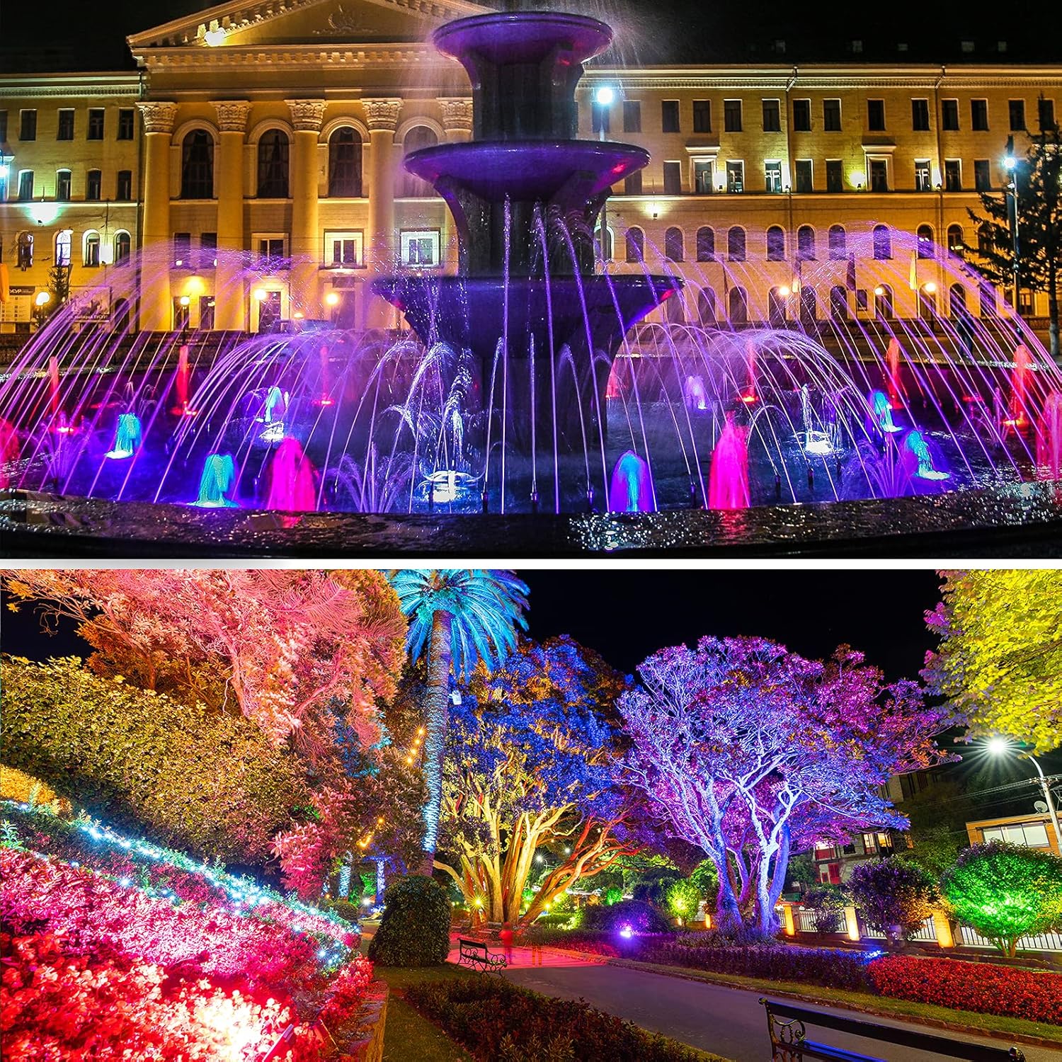 Color Changing Spotlight Underwater Pond Lights, Colored LED Fountain Lights Outdoor Landscape Spot Light RGB IP68 Waterproof Submersible Dimmable for Garden Yard Lawn Halloween (8 Lights)
