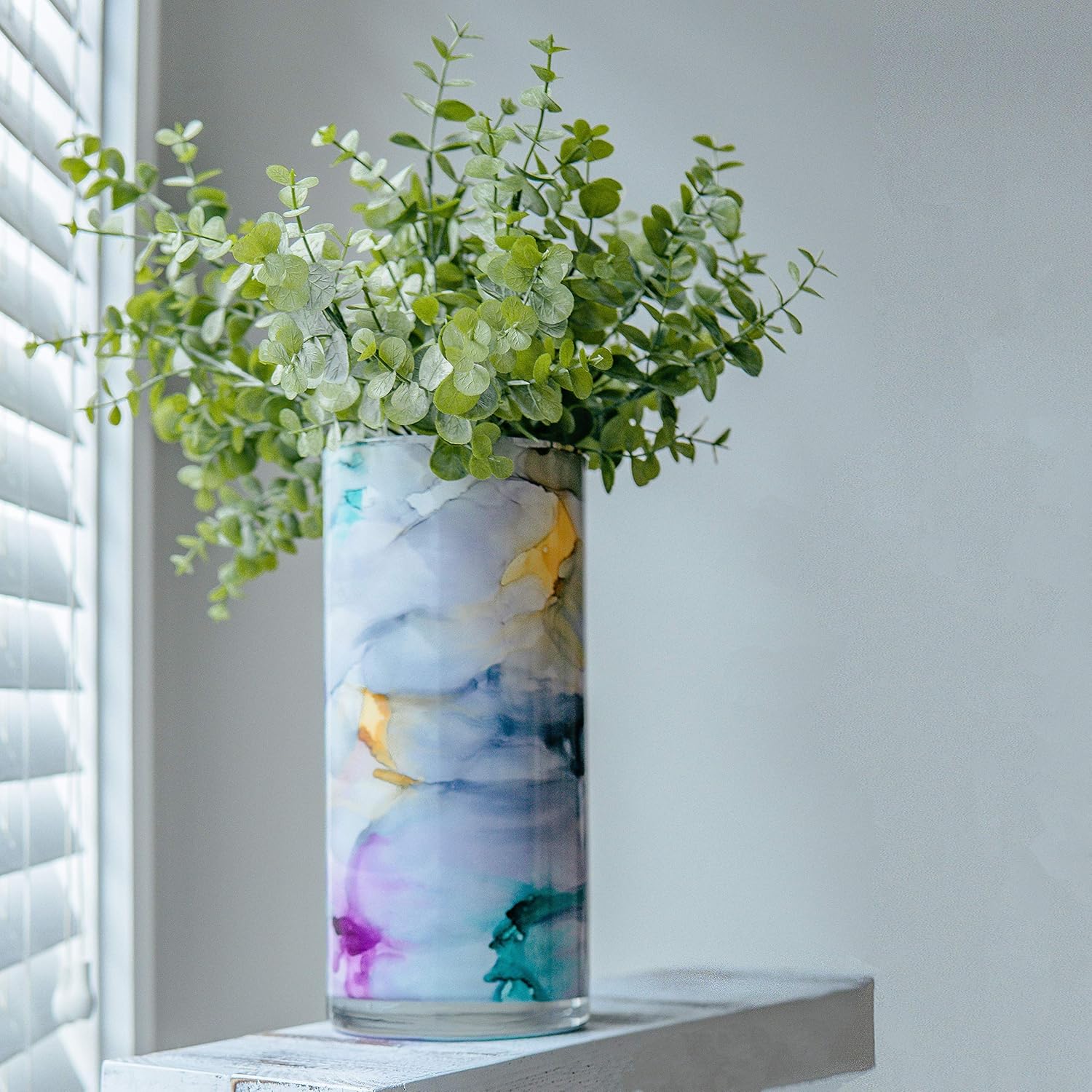 Artificial Farmhouse Eucalyptus (Pack of 3),Artificial Farmhouse Greenery Stems Fake Plants Foliage for Farmhouse,Home,Garden,Office,Patio,Wedding and Indoor Outdoor Decoration(Green)