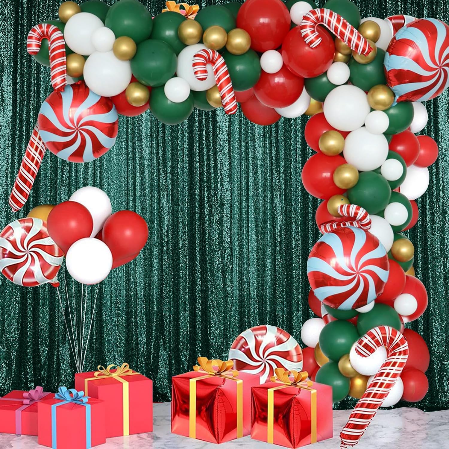 Sugargirl Dark Green Sequin Backdrop Curtain 2 Panels 2FTx8FT Glitter Dark Green Background Drapes Sparkle Photography Backdrop for Party Wedding Birthday Wall Decoration