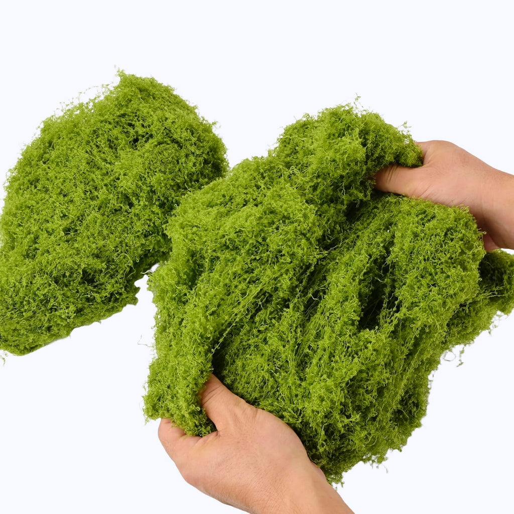 Caiyjhao Green Simulation Moss, Forest Filiform False Grass, Used to Make Landscape, Wall, Easter, Artificial Green Plant Decoration, Any DIY Crafts, (Light Green 3.5oz)