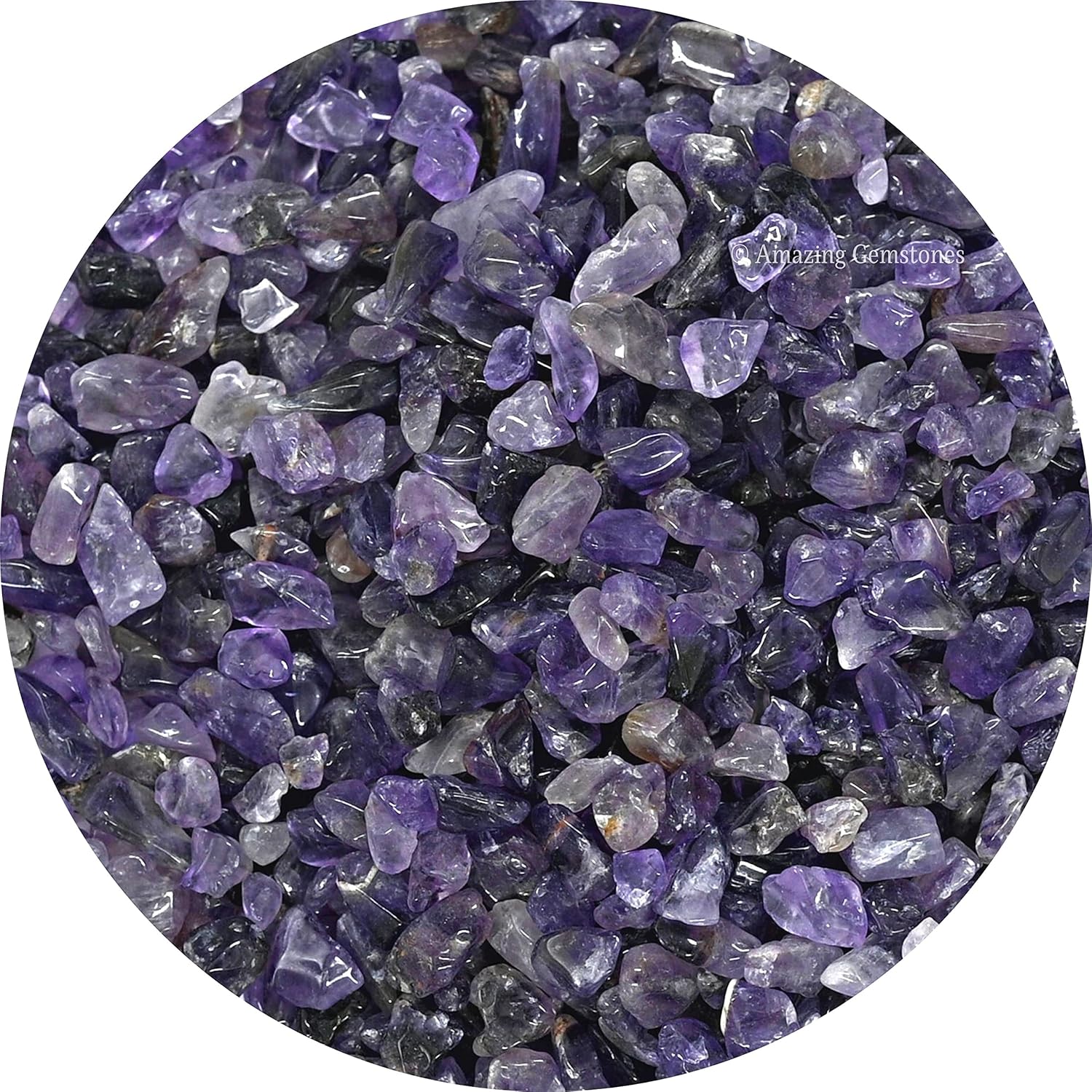 Amazing Gemstone Amethyst Crystal Chips and Rocks - 1000+ Carat Bulk Aquarium Gravel, Small Tumbled Stone Chips and Tiny Crystals for Fish Tank Decoration (Natural AAA Grade Gemstones)