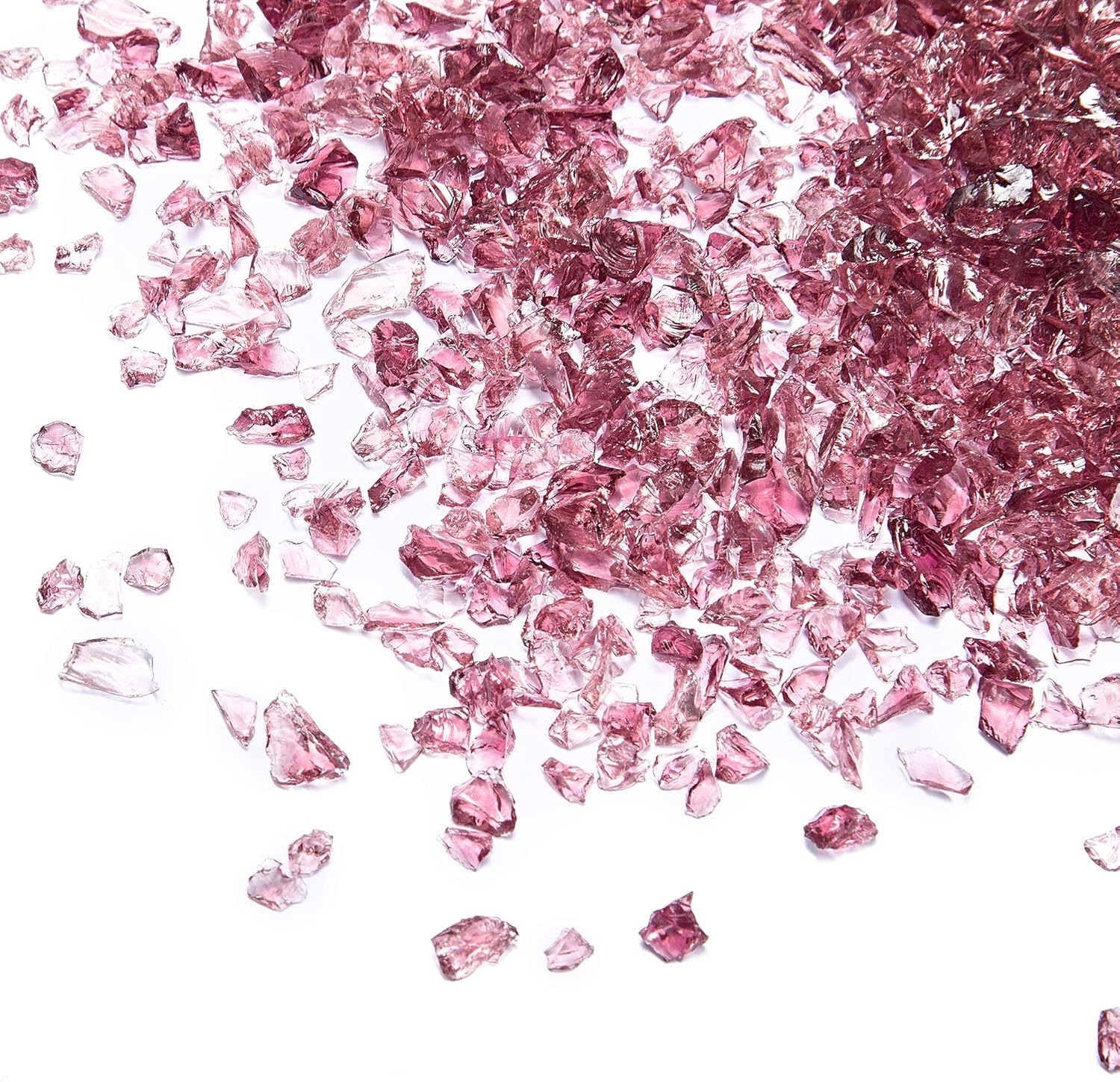 TWINKLING High Luster Fire Glass Gravel Stone Glitter,Broken Glass,Fire Gems Chips,Crushed Glass for Fire Pit Crafts Resin Art Aquarium Garden Decoration,3-6mm,1-Pound Jar (Grape)