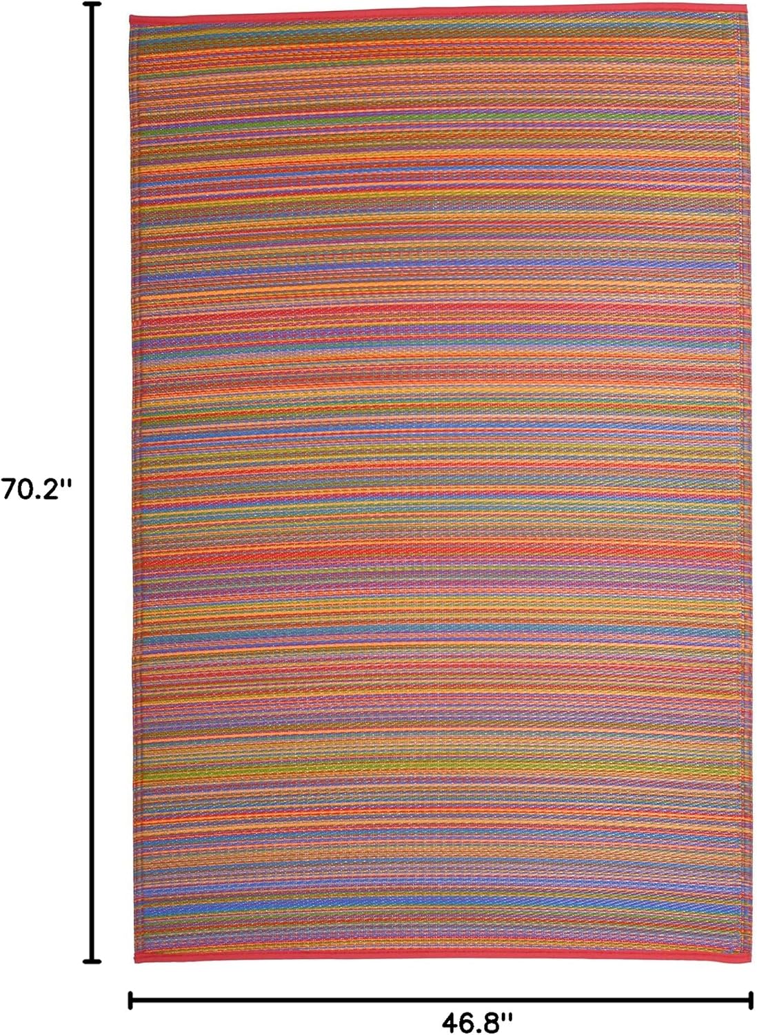 Fab Habitat Outdoor Rug - Waterproof, Fade Resistant, Crease-Free - Premium Recycled Plastic - Striped - Patio, Deck, Porch, Balcony, Laundry Room - Cancun - Multicolor - 4 x 6 ft