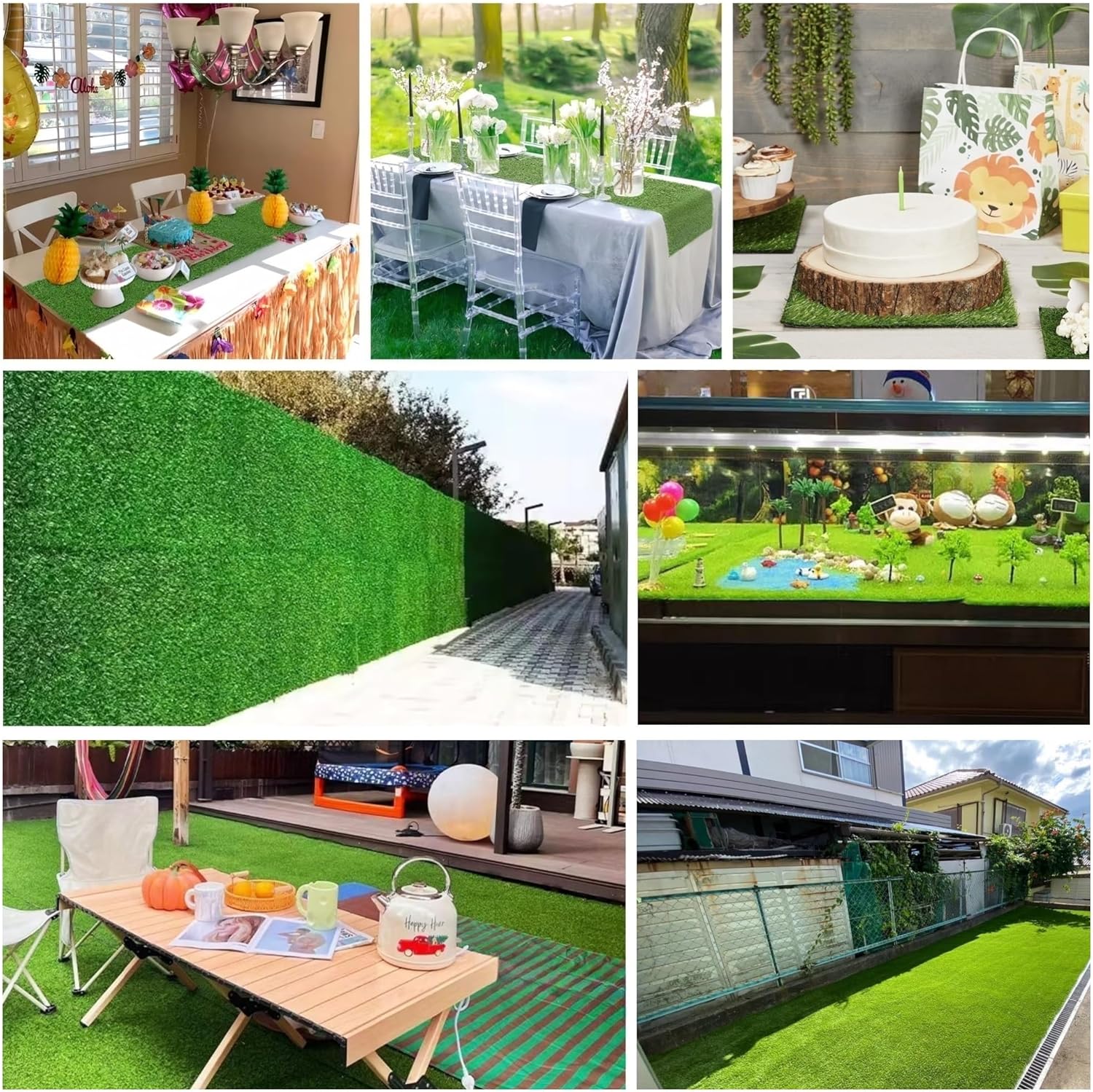 Artificial Grass Rug 5 ft x 24 ft, Synthetic Fake Grass Turf Mat for Indoor Outdoor Garden Home Decor, 0.8" Pile Height