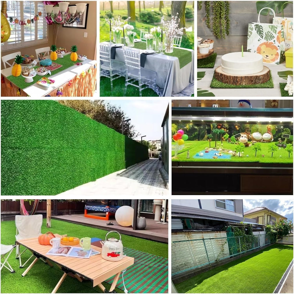 Artificial Grass Rug 5 ft x 23 ft, Synthetic Fake Grass Turf Mat for Indoor Outdoor Garden Home Decor, 0.8" Pile Height