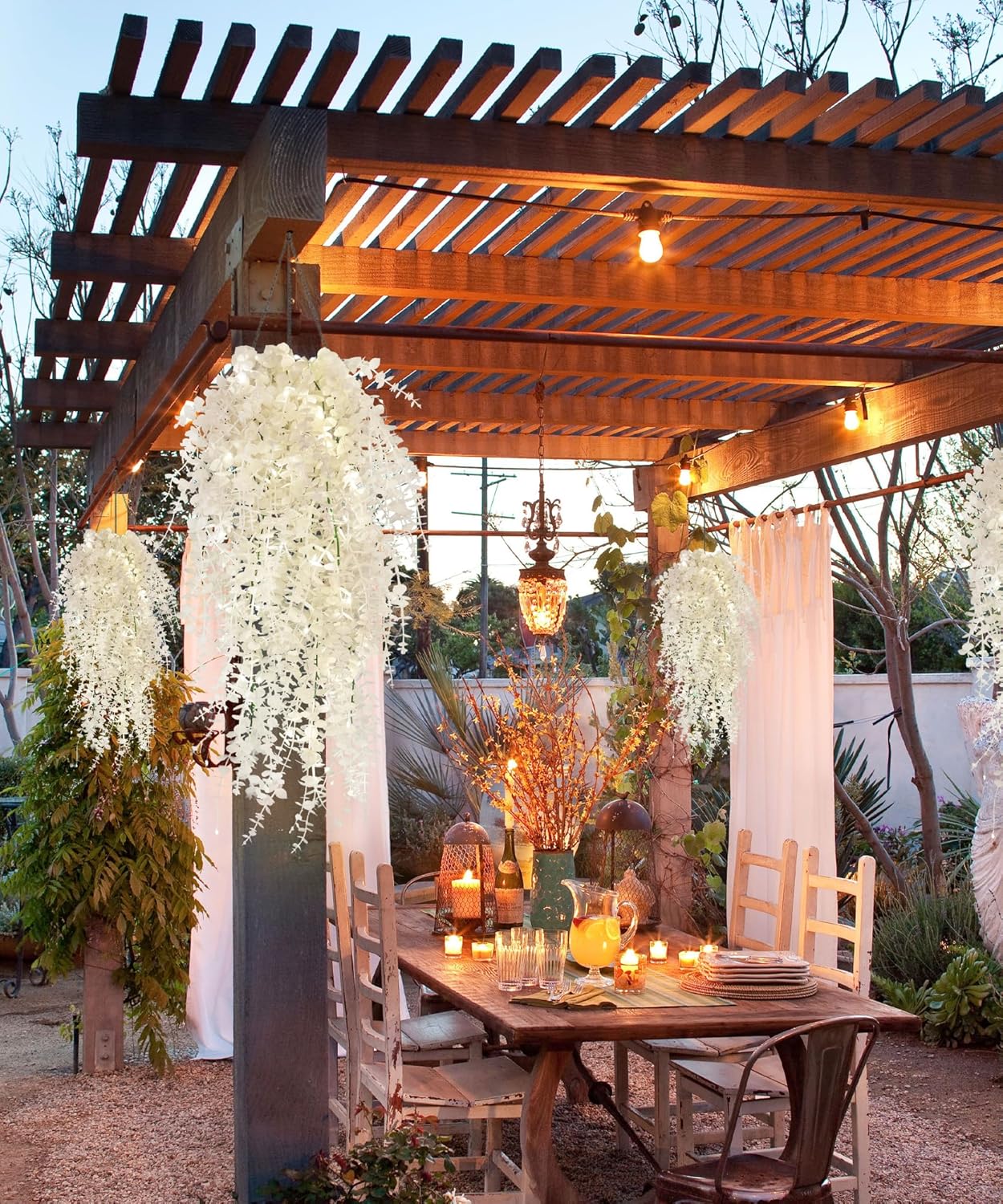 Fake Hanging Plants Artificial Plants Indoor Fake Plant Faux Hanging Plants Indoor Money Plants for Room Wedding Proch Yard Outdoor Home Wall Kitchen Bathroom Indoor Decoration in 3 Pcs(Pure White)