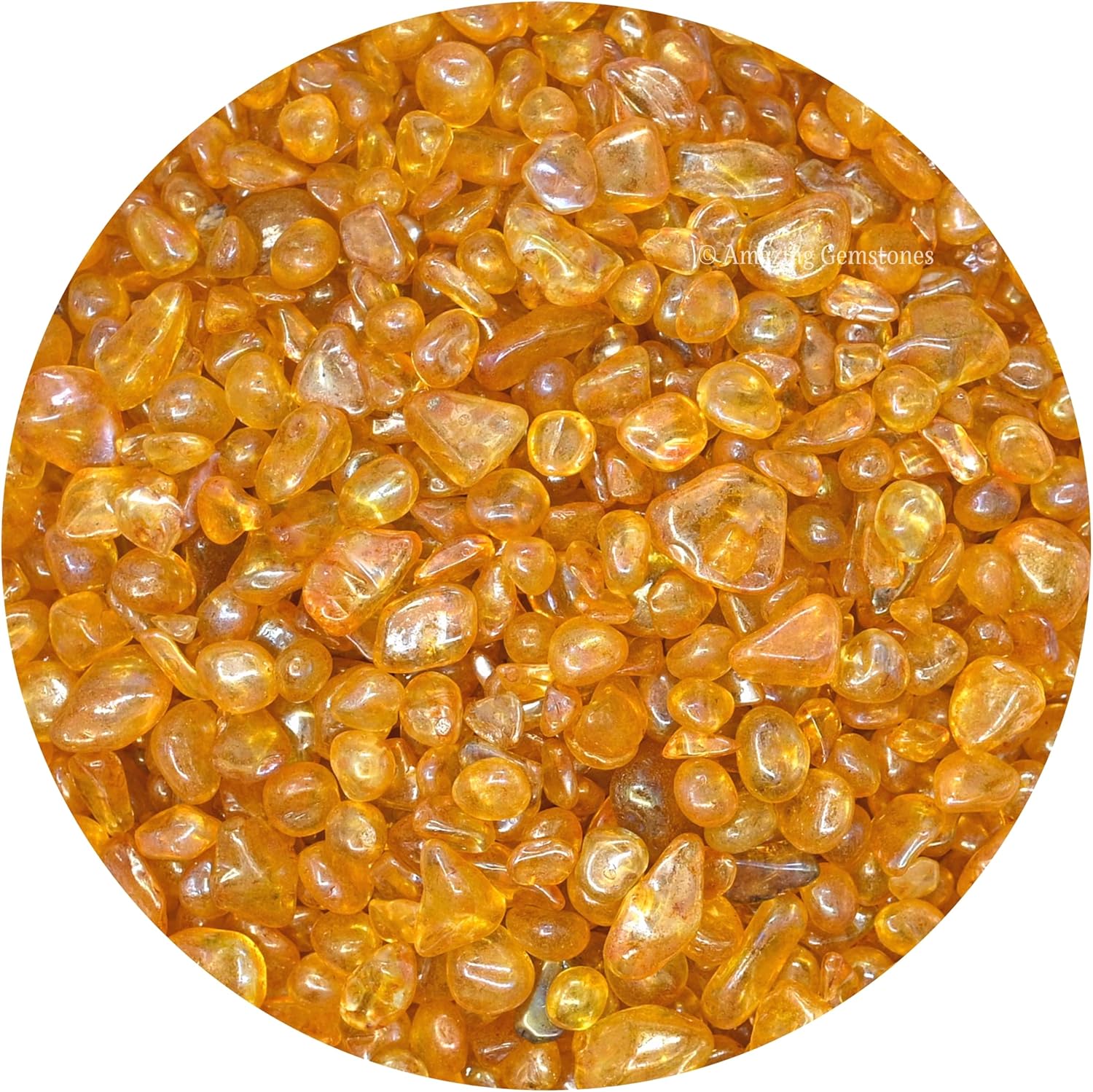 Amazing Gemstone Tangerine Aura Quartz Crystal Chips Aquarium Gravel Rocks - Aura Quartz Chips Bulk Fish Tank Gravel, Small Tumbled Stone Chips and Tiny Crystals for Decoration (1000+ Carat Chips)