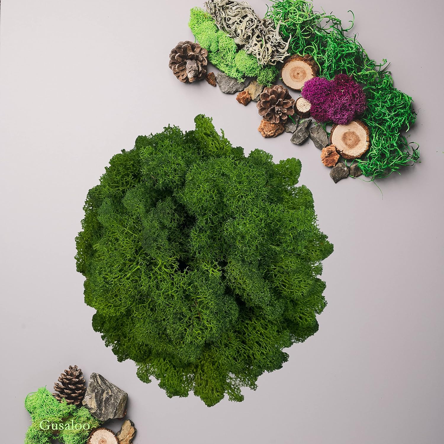 Preserved Moss 1.1lb Artificial Moss for Potted Plants Natural Fresh Green Moss for Crafts Fake Moss Arts Floral Orchid Moss Wall Decor Wedding Centerpieces Garden Terrariums Christmas Decoration