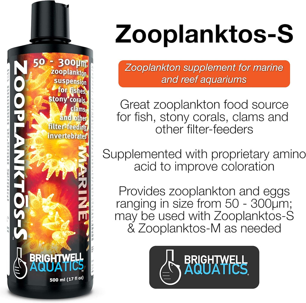 Brightwell Aquatics ZooPlanktos S - Liquid Zooplankton Food Supplement for Marine and Reef Aquariums