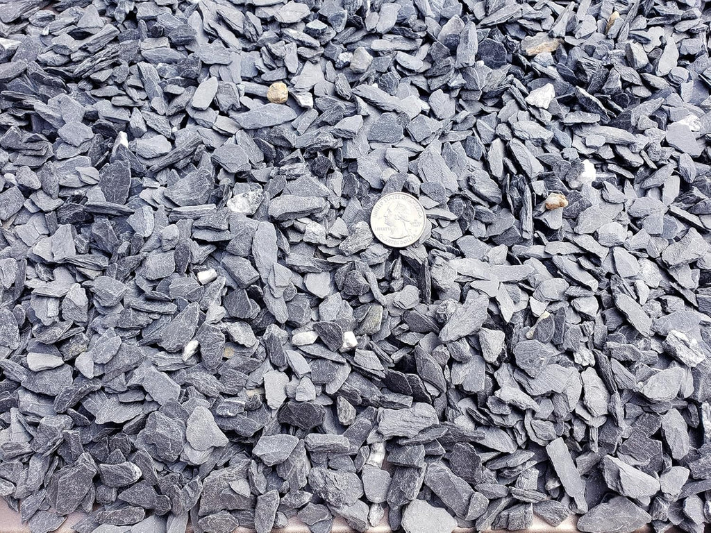 Small World Slate & Stone Aquarium Gravel 6lbs - Natural Substrate for Aquascaping Planted, Freshwater and Saltwater Tanks - Grey - Gravel Size Approx. 1/4"-1/2" (6 lbs)