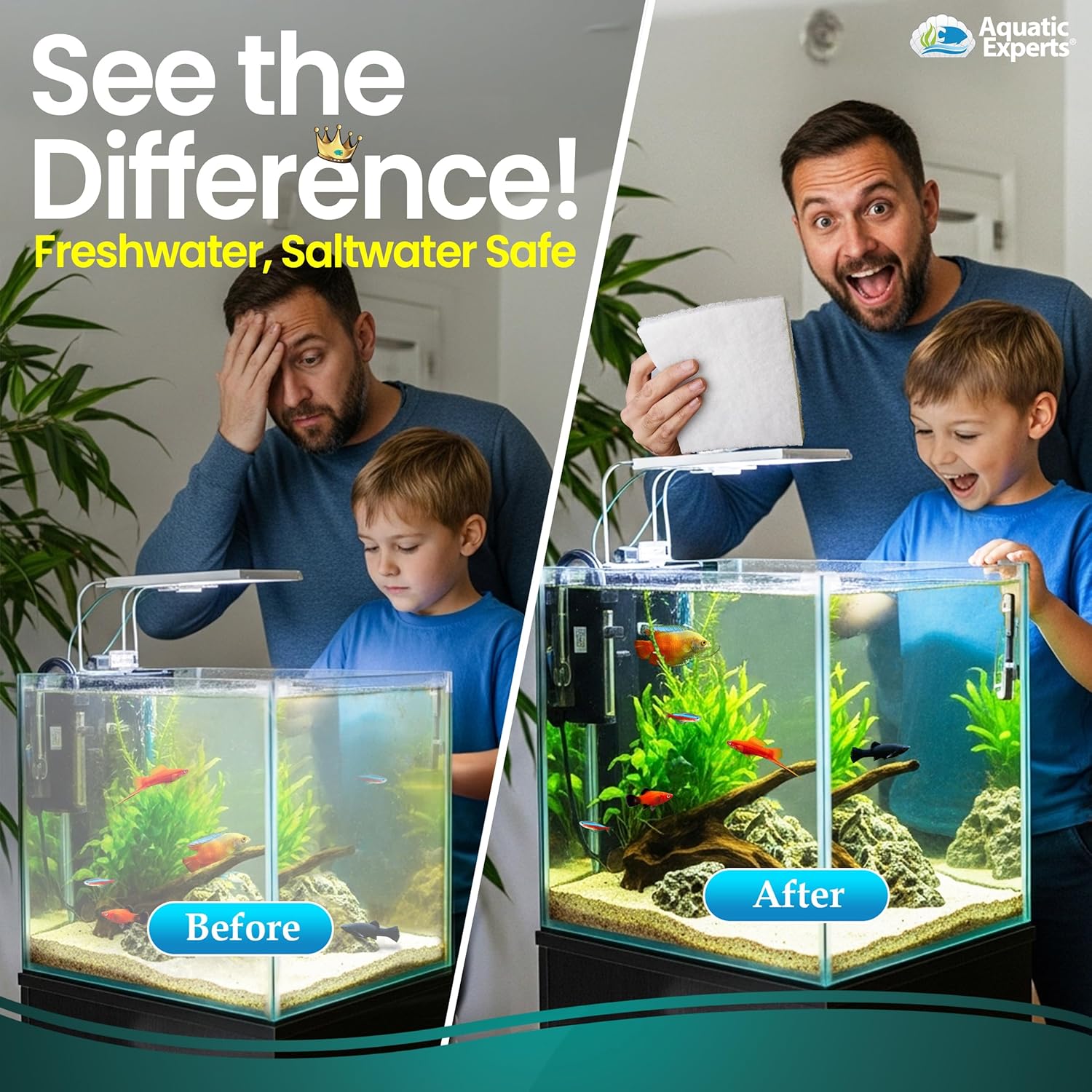 Aquatic Experts Aquarium Filter Floss for Fish Tank Filters - FilterFirst Aquarium Filter Pad - Media Roll for Crystal Clear Water, 12" x 12' x ¾ to ½ Thick