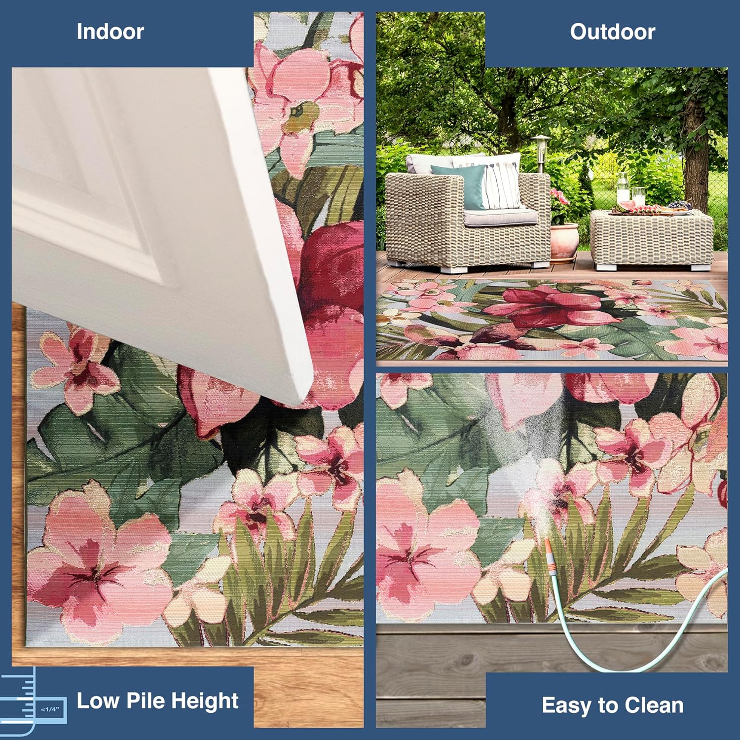 Liora Manne Marina Tropical Floral Indoor Outdoor Area Rug, 4'10" x 7'6"