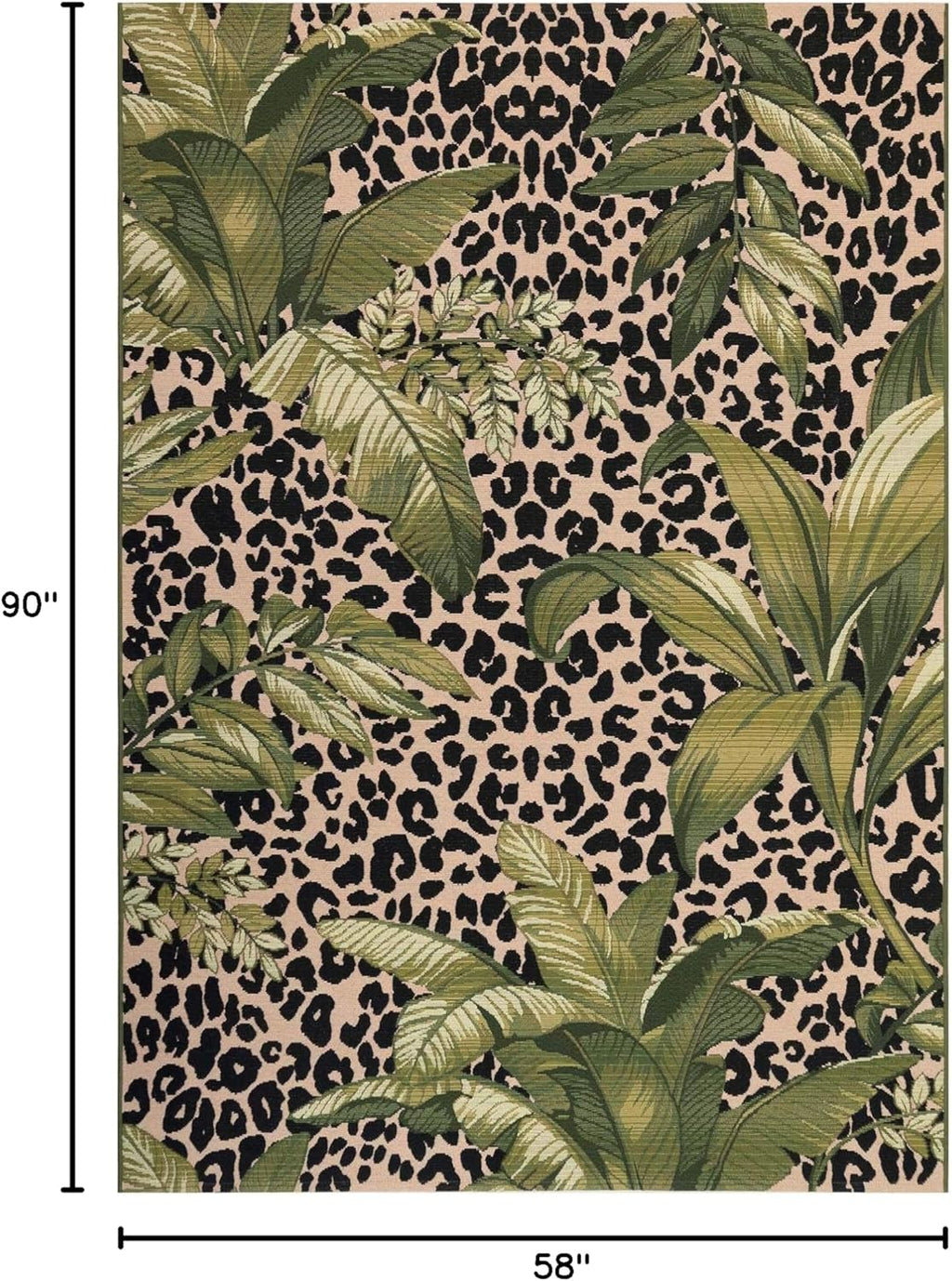 Liora Manne Marina Low Profile Durable Indoor/Outdoor Woven Rug- Safari Green 4'10" x 7'6"