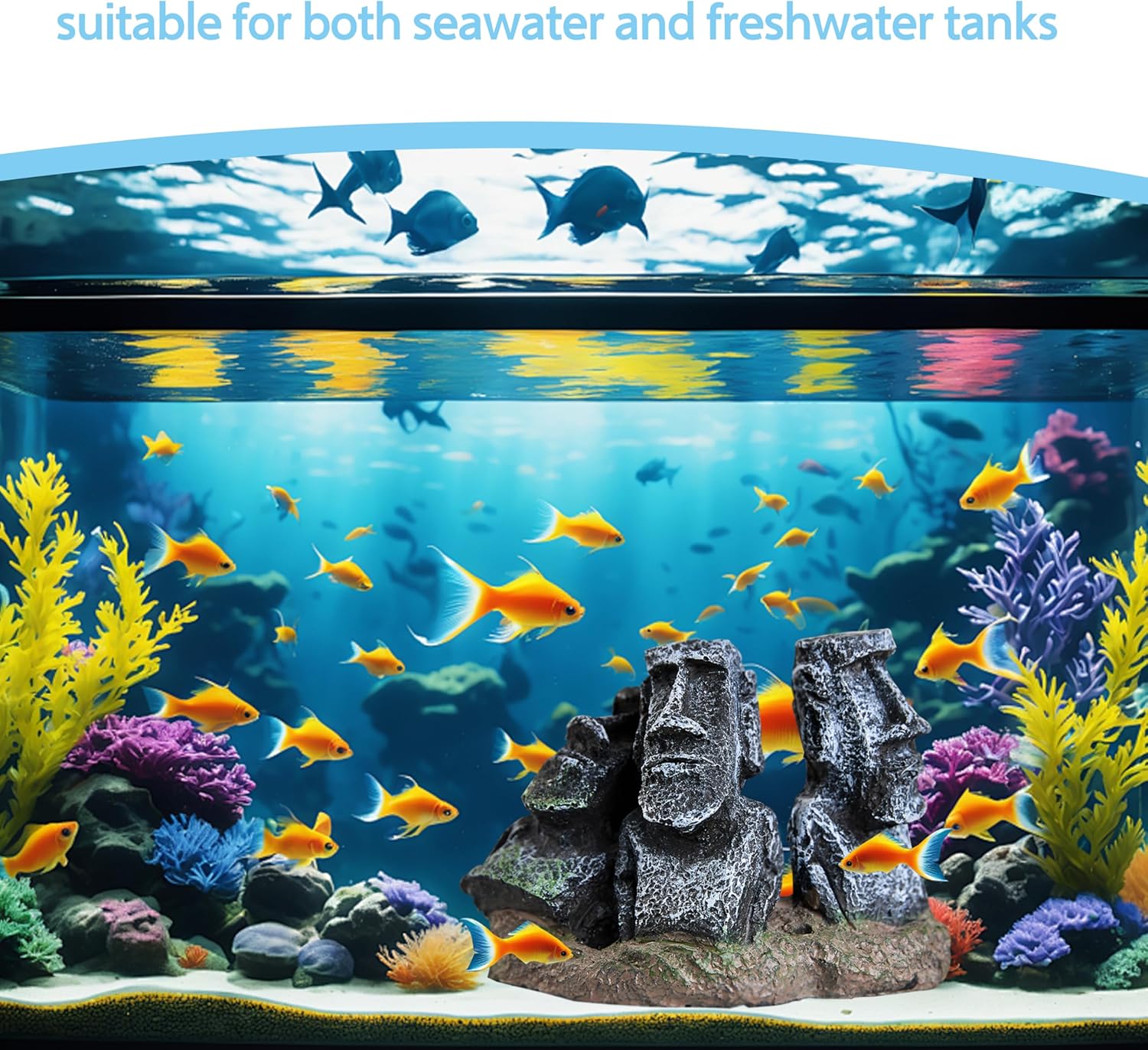 Easter Moai Statue Aquarium Decor – terrariums and Reptile Boxes Tabletop or Office Decoration