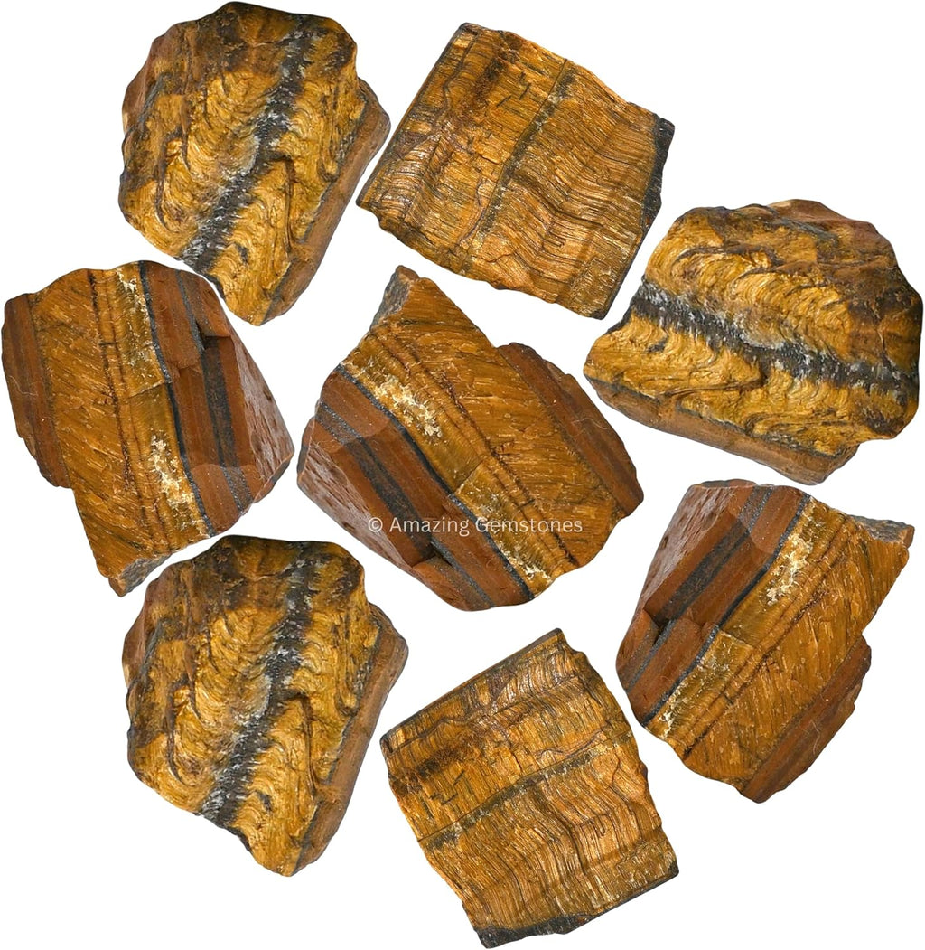 Amazing Gemstone Tigers Eye Raw Crystals and Healing Stones, Natural Rocks for Tumbling and DIY Raw Stones and Crystals (1 lb)