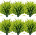 12 Bundles Artificial Plants Outdoor Fake Boston Fern Greenery with Flowers Faux UV Resistant Shrubs Garden Patio Porch Window Box Farmhouse Hanging Decor(Green)