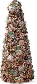Christopher Knight Home Tabletop Christmas Tree, Natural + White + Glitter