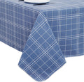 Walrus Heavy Duty Vinyl Tablecloth with Flannel Backing Waterproof Oil-Proof Plastic Table Cloth Stain-Resistant Wipeable Rectangle or Square Table Cover for Indoor and Outdoor (Blue Grid,54x54 Inch)