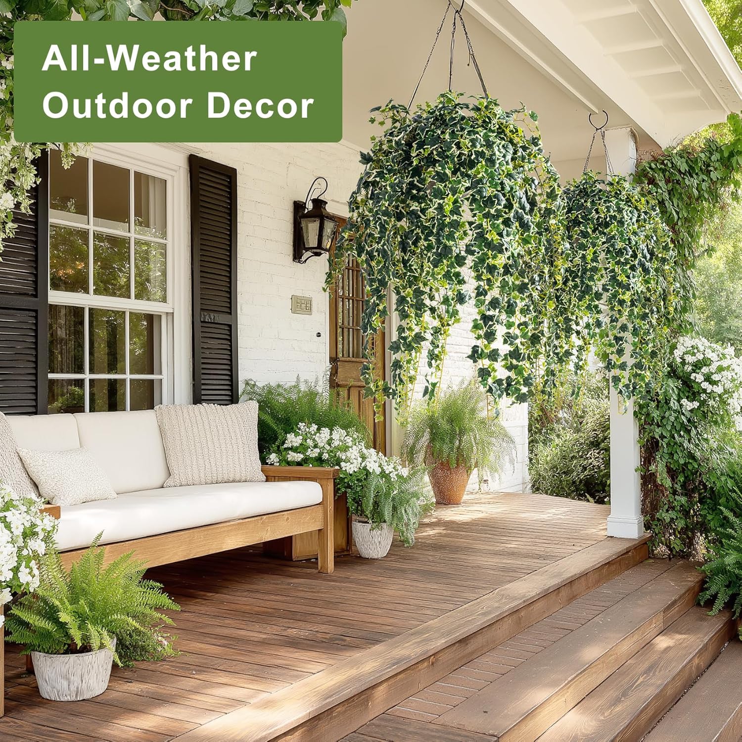 2PCS Fake Plants Decor,Artificial Morning Glory for Home Decor Indoor,Fake Ivy Plants Realistic Faux Plants Indoor for Home Living Room Bedroom Office Decoration
