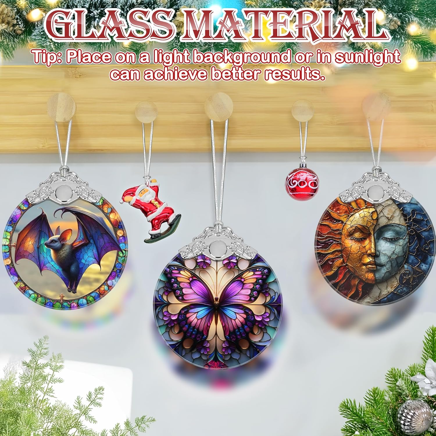 Christmas Ornament, 2025 Ornaments for Christmas Tree, Stained Glass Hanging Ornament, Holiday Ornaments, Unique Gift Idea - Butterfly