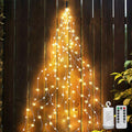 200 Led Fairy String Lights with Remote Timer, Firefly Bunch Lights Battery Operated, 8 Flashing Modes 10 Strand, Waterfall Twinkle Lights for Indoor Outdoor Halloween Christams Decor, Warm White