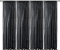 Sugargirl Halloween Black Sequin Backdrop Curtain 4 Panels 2FTx8FT Glitter Black Background Drapes Sparkle Photography Backdrop for Party Wedding Birthday Wall Decoration