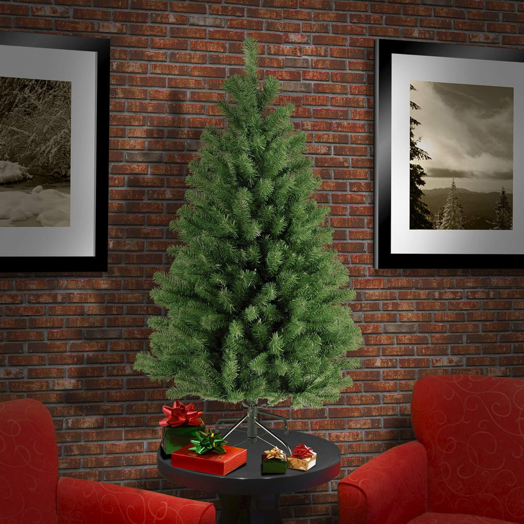 National Tree Company 4 ft Unlit North Valley Spruce Mini Artificial Christmas Tree, 307 Tips, Includes Stand, Green