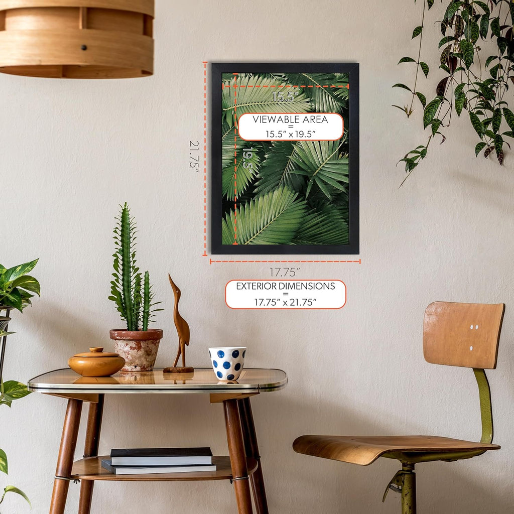 wallsthatspeak Elements 16x20 Picture Frame, Wall Hanging Black Poster Frame Displays Vertically or Horizontally, Includes Durable Plexiglass