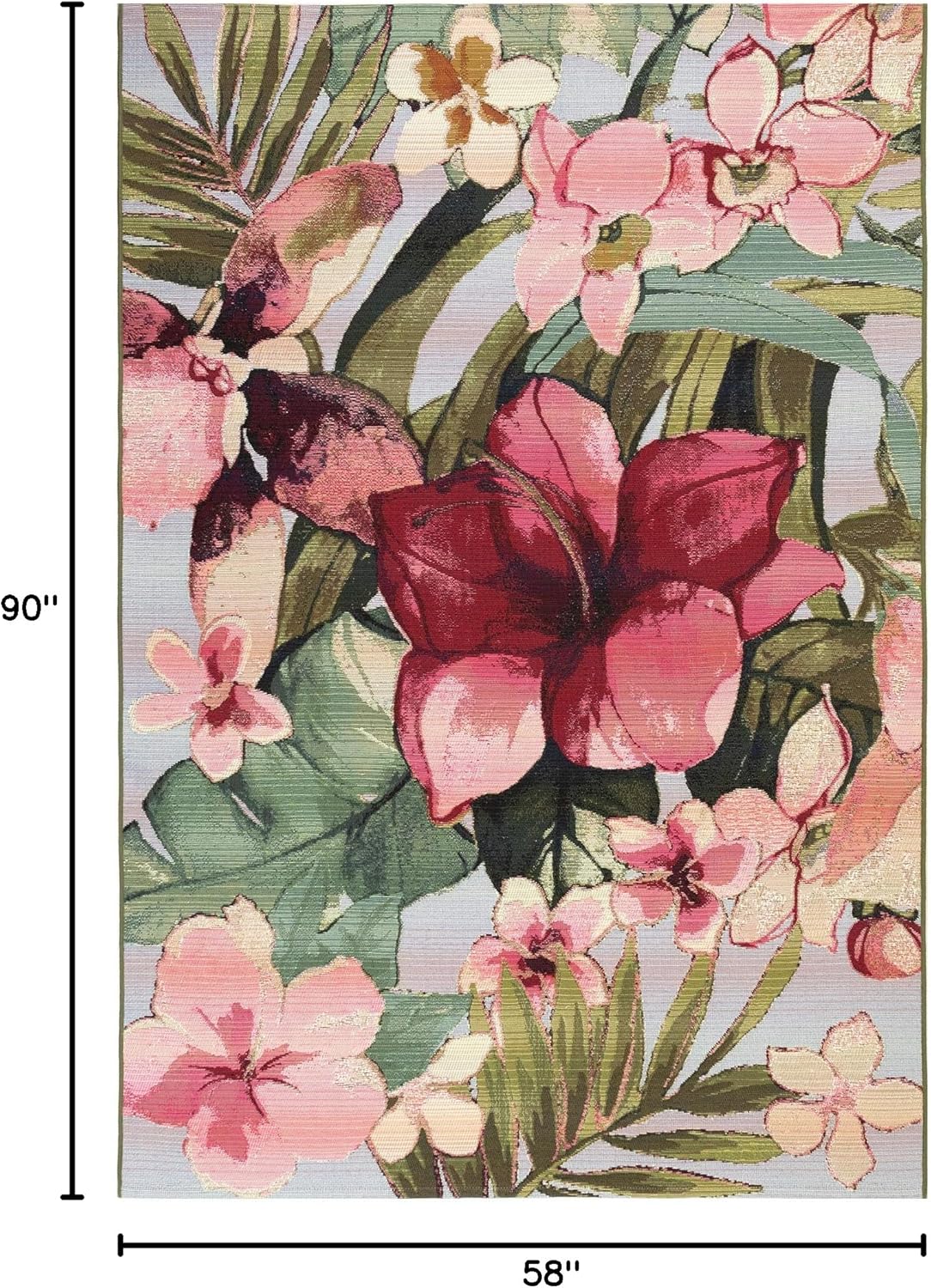 Liora Manne Marina Tropical Floral Indoor Outdoor Area Rug, 4'10" x 7'6"
