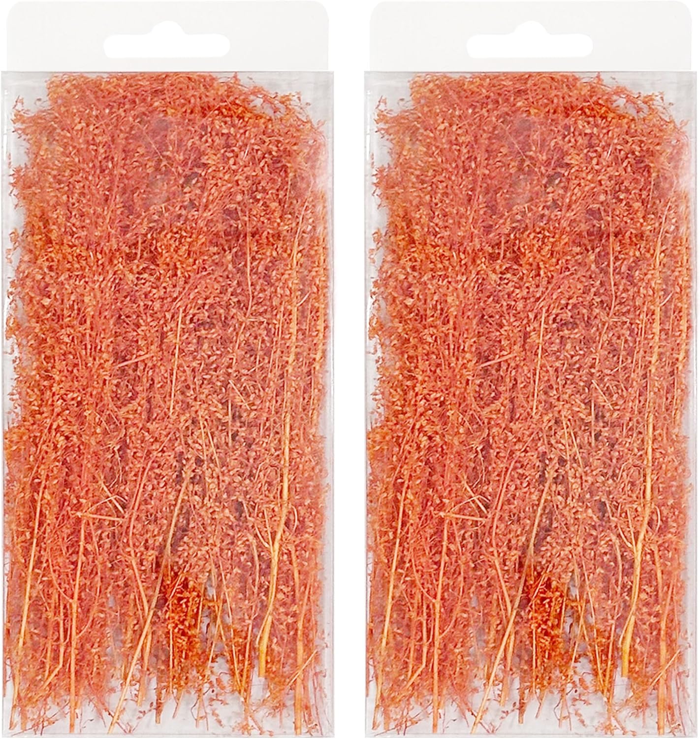 Woohome Static Grass Tuft Long Shrub Vegetation Groups Miniature Shrubs Model Bushes for DIY Model Train Landscape Railroad Scenery, Tangerine Yellow