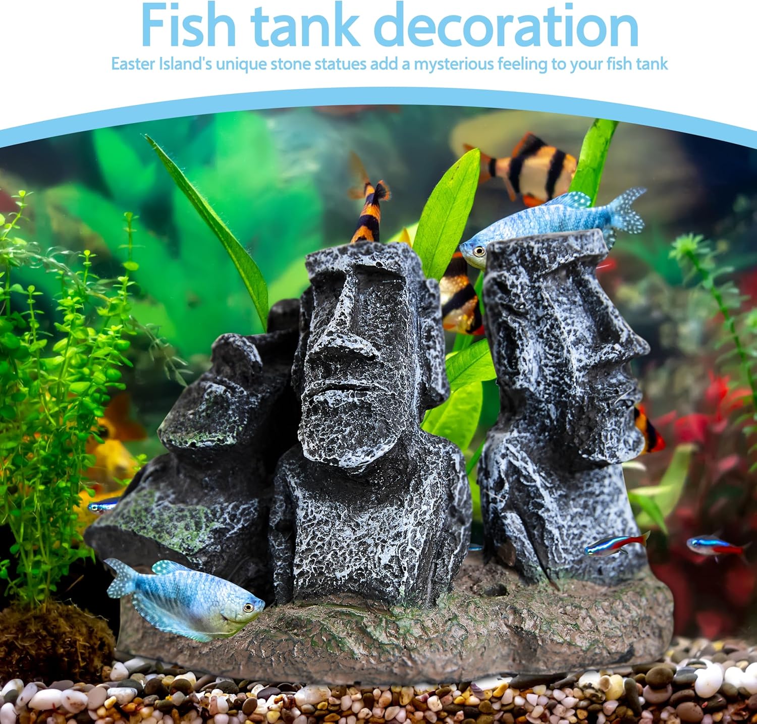 Easter Moai Statue Aquarium Decor – terrariums and Reptile Boxes Tabletop or Office Decoration