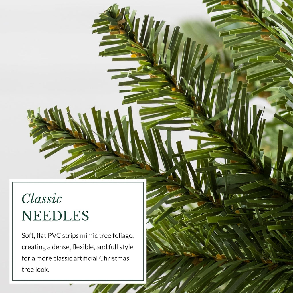 Balsam Hill Vancouver Spruce - Traditional Full Artificial Christmas Tree with Classic Needle Foliage with Premium Stand & Easy Assembly for Indoor Holiday Decorating, Unlit, 6'