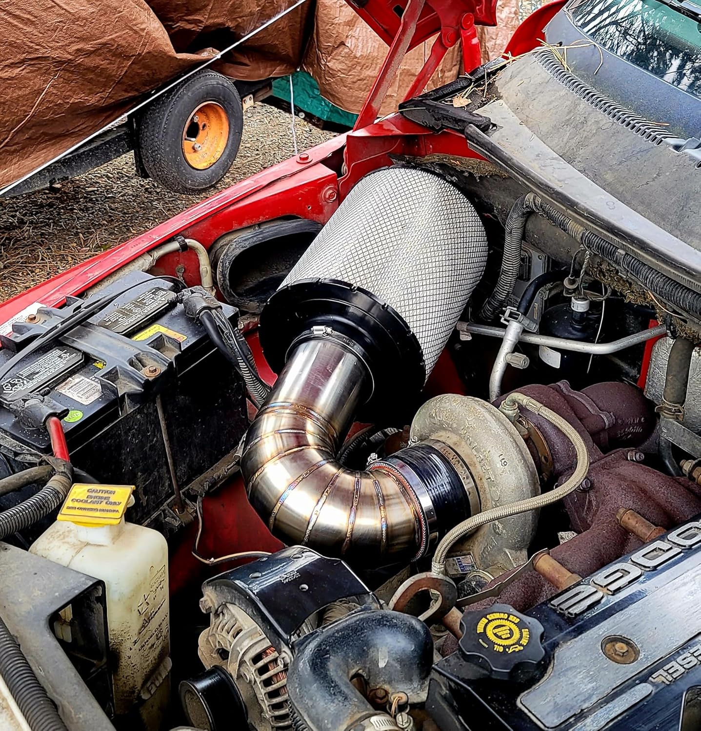 Generic Cold air intake for 5.9L 12/24V Cummins Engines in 1994-2002 Ram 2500/3500 pickups, 00012
