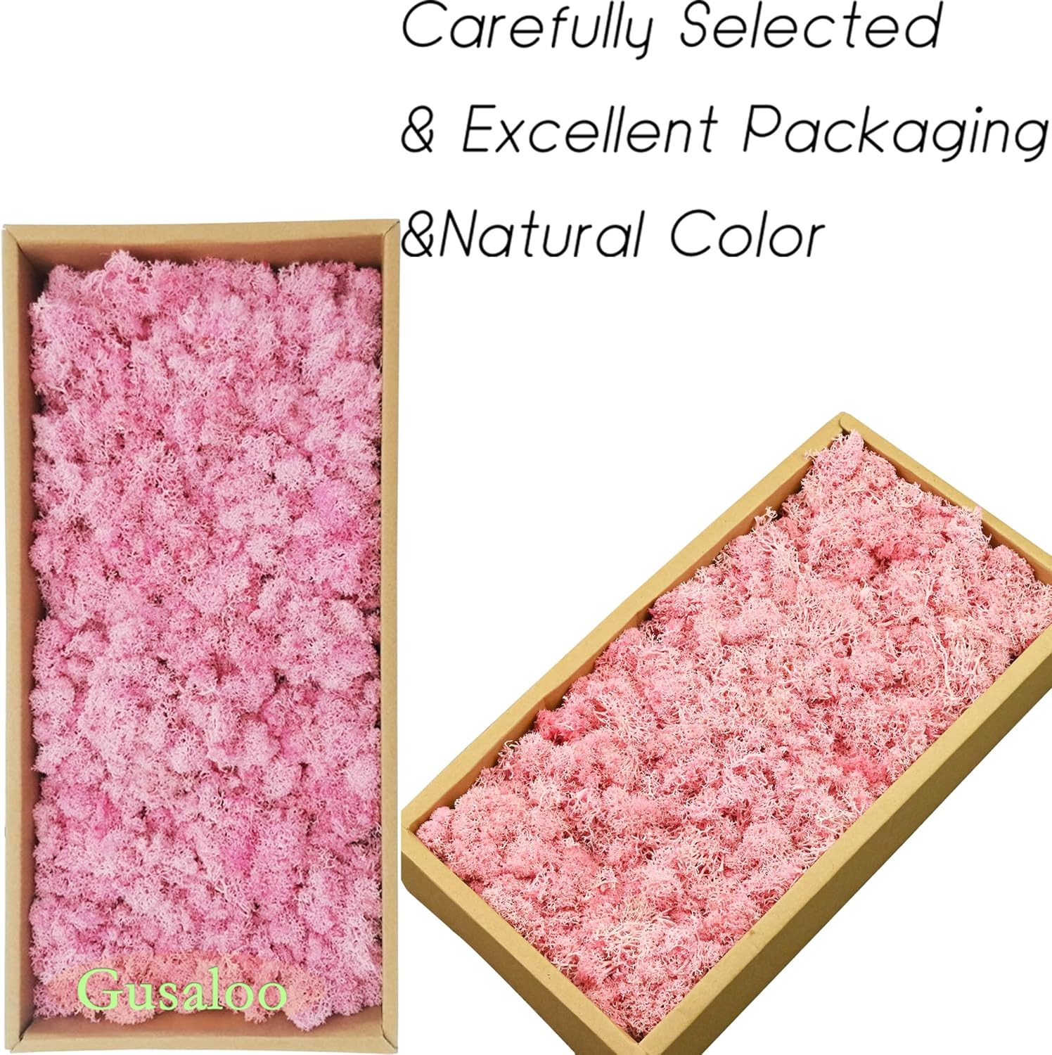 Preserved Moss 5oz Artificial Natural Fresh Green Moss for Craft Handicraft Arts Floral Project Wall Decor Table Decor Wedding Centerpieces Garden Terrariums Decoration-Pink