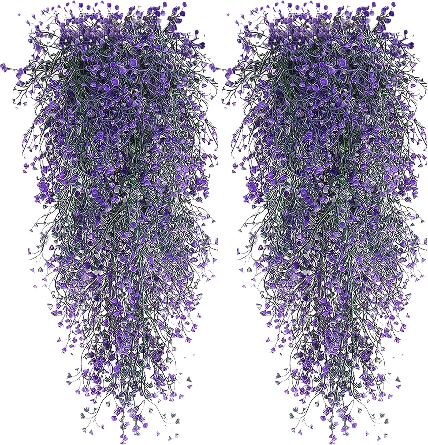 Toprooms Hanging Fake Plants,4 Pcs Faux Eucalyptus Leaf Greenery Vine Plant Faux Plants Fake Ivy Room Decor Home Garden Wedding Party Indoor Outdoor Decorations (4 Pcs Purple)