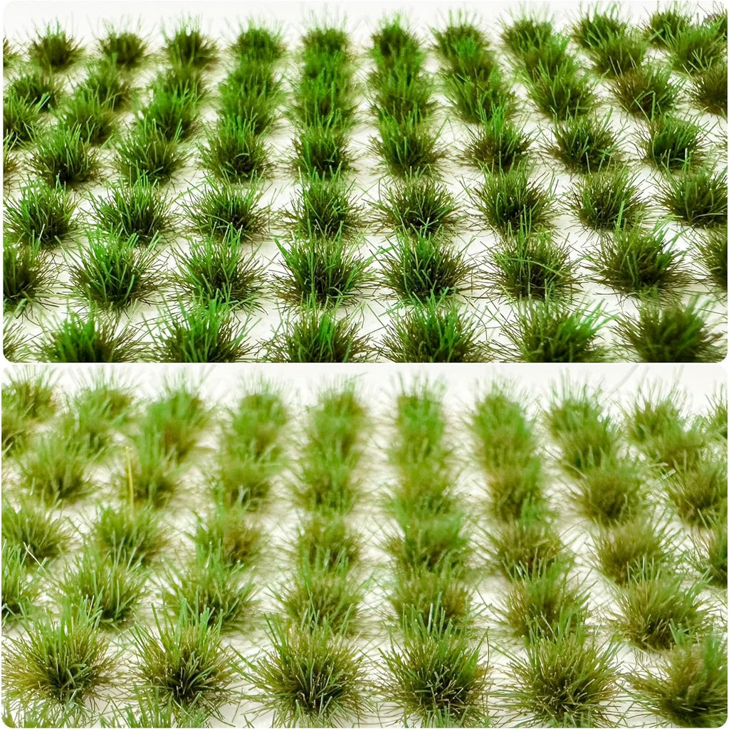 Woohome 208 PCS Static Grass Tuft Green Terrain Kit - Scenery Miniature Shrubs Bushes for Train Landscape Railway Artificial Grass Modeling