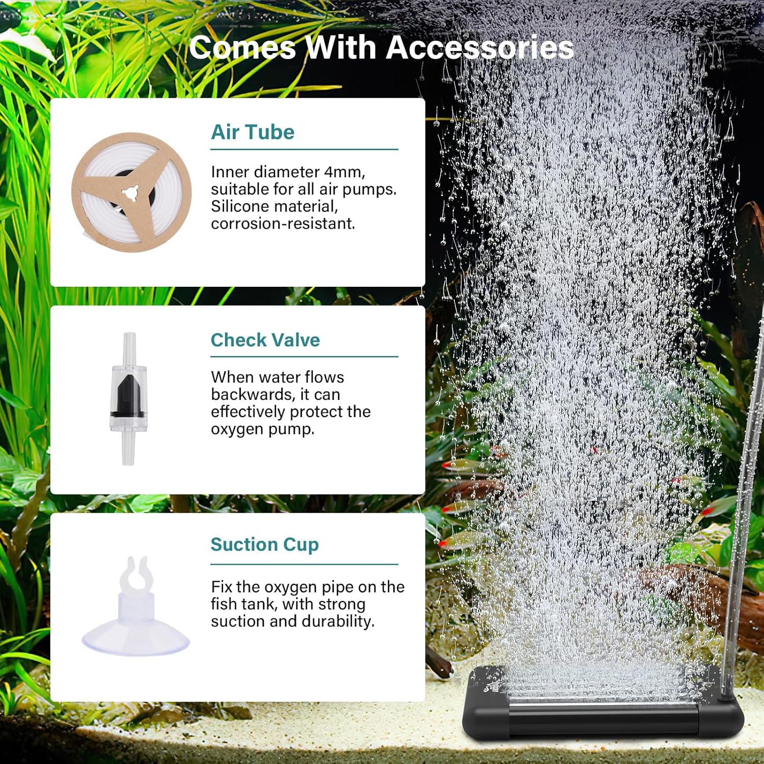 hygger Non-Clogging Fish Tank Bubbler, Aquarium Air Stone with Special EVA Material, Air Bubbler for Nano Air Pump Fish Tank Small Bucket and Hydroponics