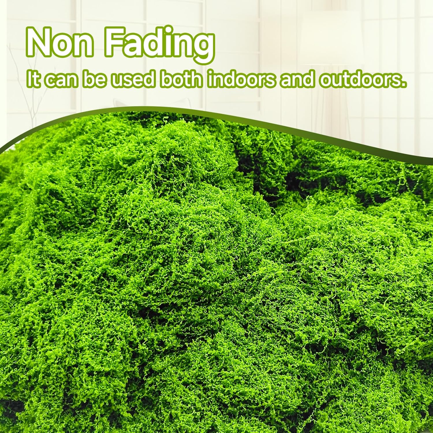 Fake Green Moss for Potted Plants Indoor, 5.3oz Artificial Moss for Crafts, Faux Decor for Fairy Garden, DIY Decorative, Model Making, Walls, Glass Containers, Home