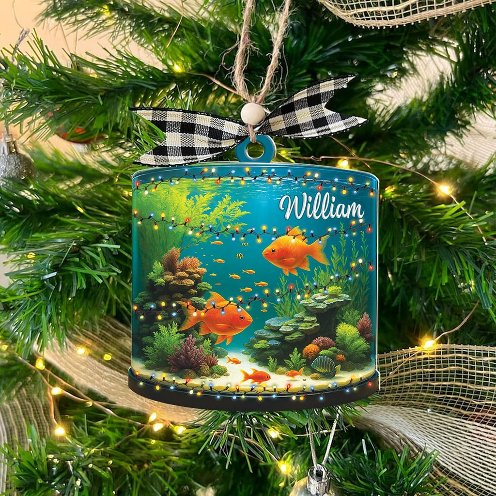 Personalized Aquarium Fish Tank Ornament, Fishes Christmas Ornament, Underwater Aquarium Ornament, Aquarium Decorations for Fish Tank, Gift for Ocean Lovers, Scuba Divers (FT1)