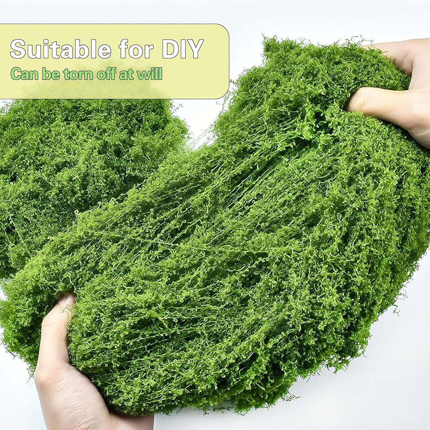 7oz Artificial Fake Moss for Indoor Plants, Faux Green Moss Potted Crafts Mosser DIY Garden Decor