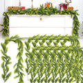 12 Pcs 5.6ft Artificial Christmas Garland Faux Spruce Pine Garlands Realistic Leaves Hanging Greenery Plant for Christmas Table Fireplace Wall Mantle Indoor Xmas Decor