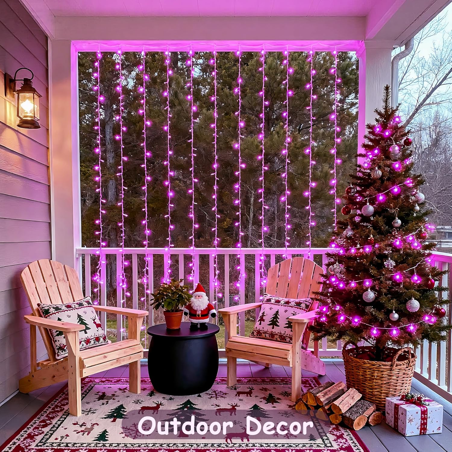 JMEXSUSS 300 LED Curtain Lights Plug in with Remote, 9.8X9.8FT Pink Christmas Lights Indoor, 8 Modes Pink String Lights for Bedroom Window Wall Party Backdrop Xmas Valentine Decorations