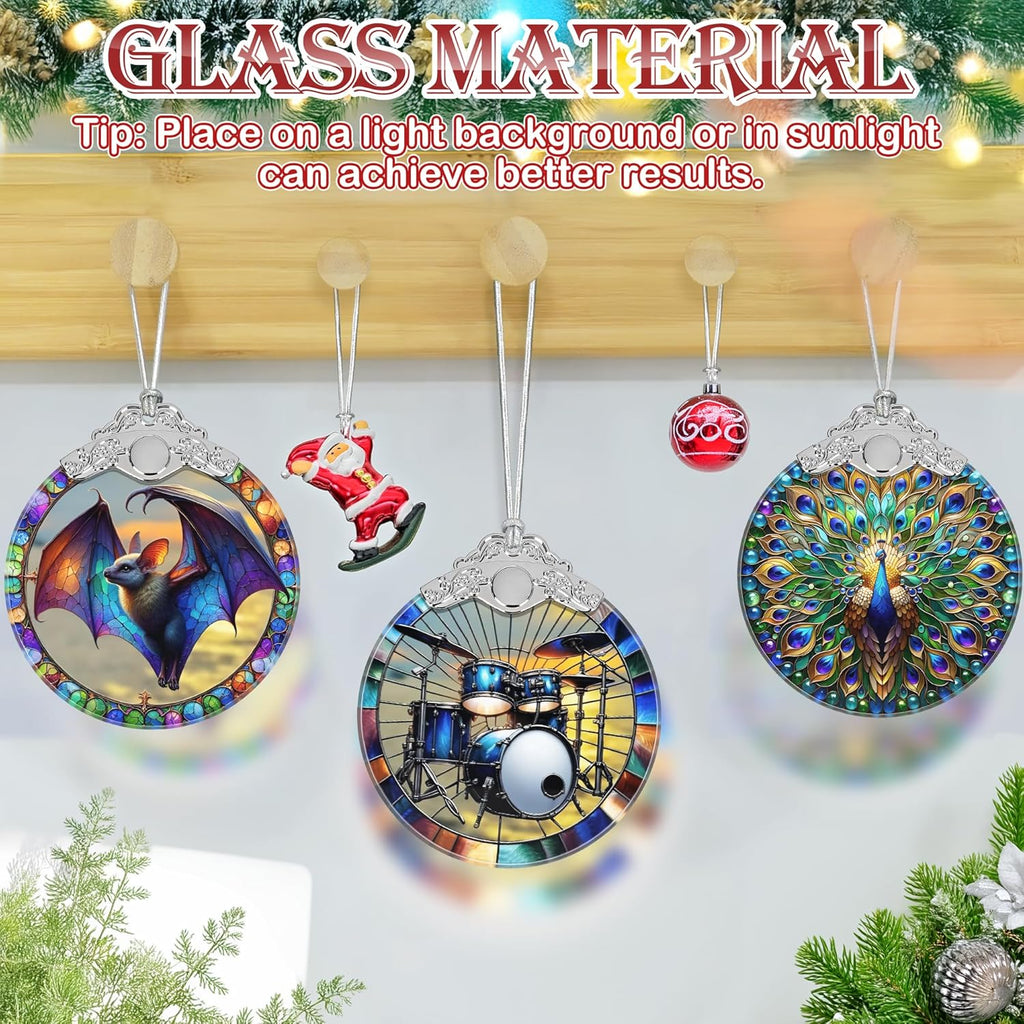 Christmas Ornament, 2025 Ornaments for Christmas Tree, Stained Glass Hanging Ornament, Holiday Ornaments, Unique Gift Idea - Drum Set