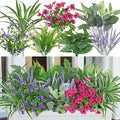 DEMIUKO 20 Bundles Artificial Plants Outdoor Fake Flowers UV Resistant Faux Greenery Stems Fake Ferns Shrubs Plastic Plants for Garden Patio Porch Yard Window Box Home Decor (Lavender Flower, 20PCS)