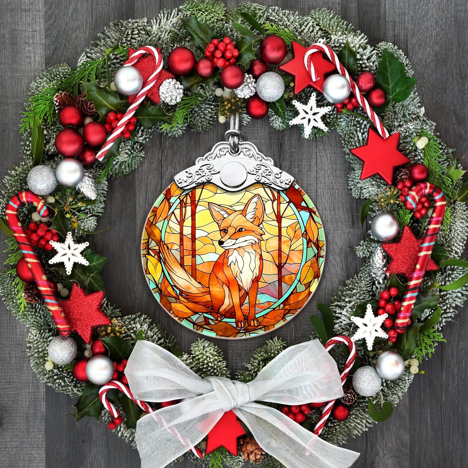 Touber Fox Christmas Ornaments for Tree - Holiday Decor