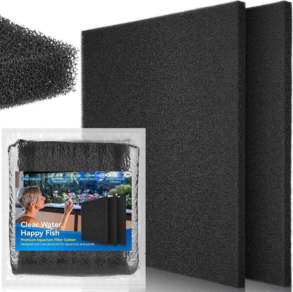 Borlech Aquarium Filter Sponge Pad, Filter Media Foam Sponges, Filter Accessories for Fish Tanks and Ponds (18.5"x18.5"x0.8", 35PPI, 2 Pack)