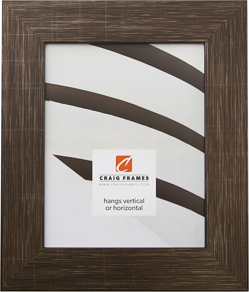 Craig Frames Bauhaus 200, Scratched Black Picture Frame, 18 by 36-Inch